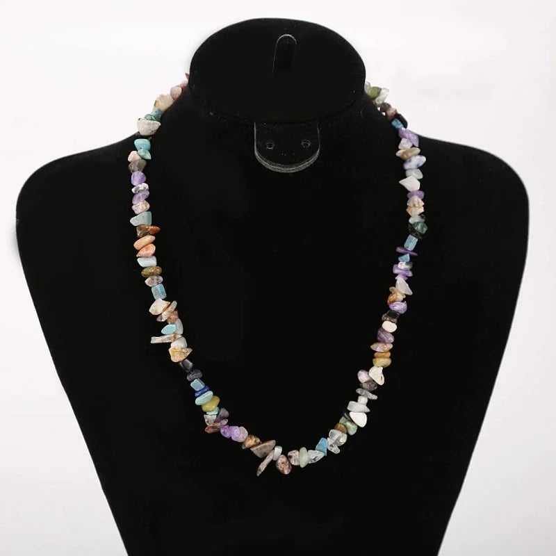 2 Pieces Ethnic Style Geometric Resin Beaded Natural Stone Necklace