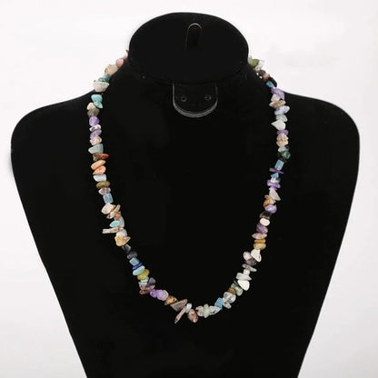 2 Pieces Ethnic Style Geometric Resin Beaded Natural Stone Necklace