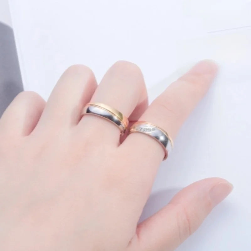 Basic Classic Style Geometric Stainless Steel Inlay Artificial Gemstones Rings