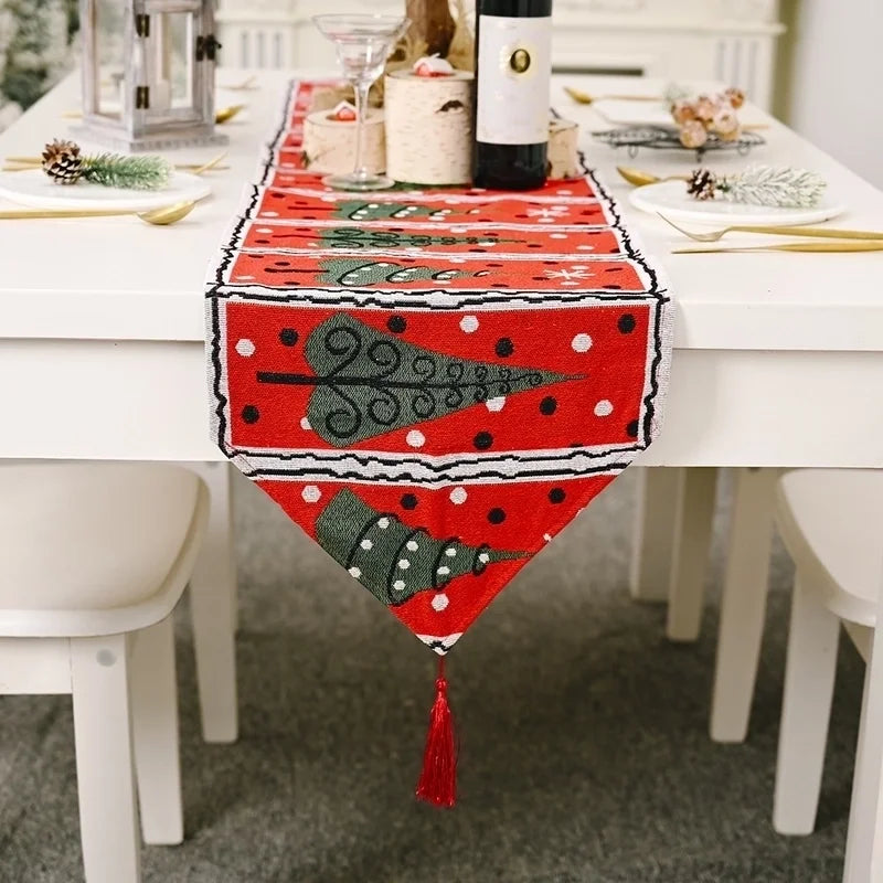 New Christmas Decoration Knitted Cloth Table Runner Creative Christmas Table Decoration