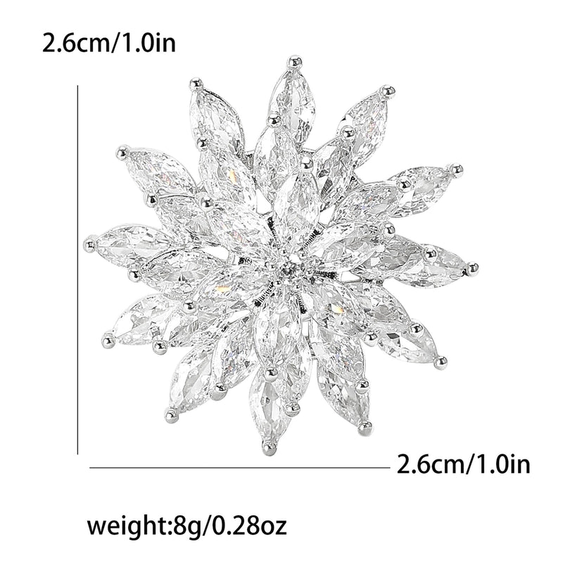 Shiny Pin Snowflake Copper Women's Brooches