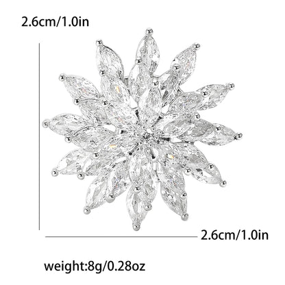 Shiny Pin Snowflake Copper Women's Brooches
