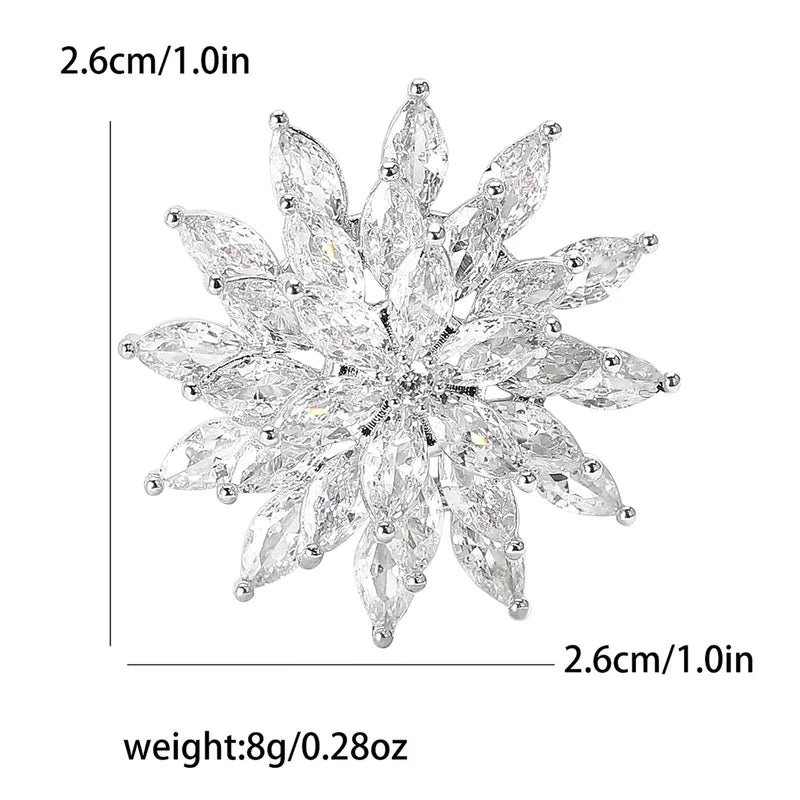 Shiny Pin Snowflake Copper Women's Brooches