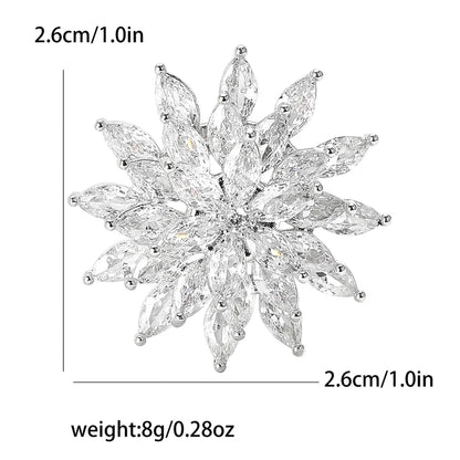 Shiny Pin Snowflake Copper Women's Brooches