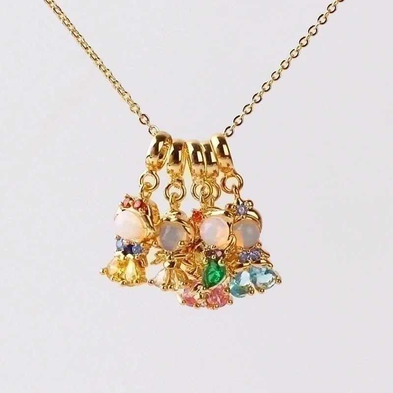 Princess Cute Human Copper Gem Crystal Zircon Pendant Necklace Necklace Pendant In Bulk