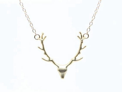Simple Necklace Christmas Elk Reindeer Pendant Necklace Female Clavicle Chain Fawn Necklace