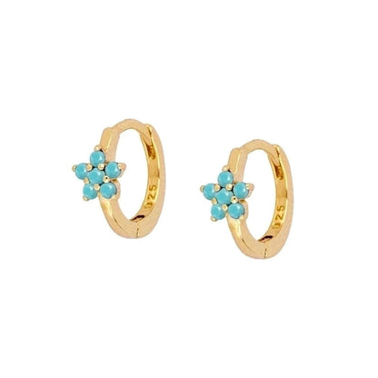 Fashion Geometric Water Drop Leaf Round Turquoise Copper Earrings