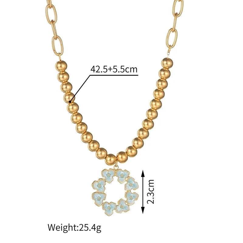 Elegant Heart Shape Flower Butterfly Titanium Steel Diamond Pendant Necklace