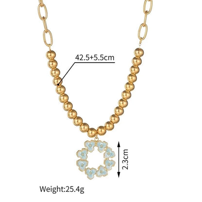 Elegant Heart Shape Flower Butterfly Titanium Steel Diamond Pendant Necklace