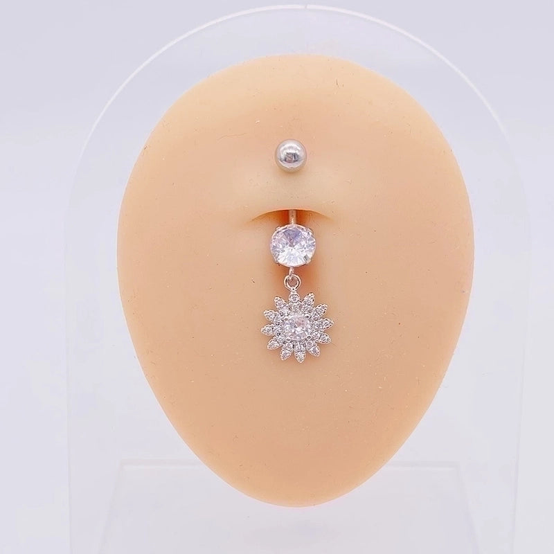 1 Piece Fashion Star Heart Shape Butterfly Stainless Steel Inlay Zircon Belly Ring