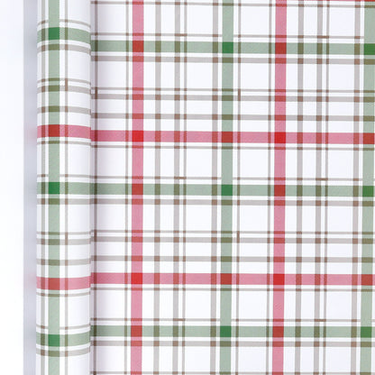 Large Size Gift Wrapping Paper Roll Brown Christmas Reindeer Head Elk Green Plaid Gift Box Recyclable Gift Paper
