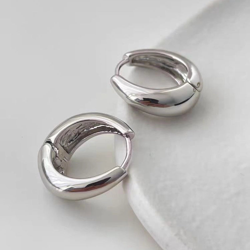 1 Pair Minimalist Round Plating Copper Hoop Earrings