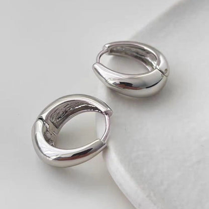 1 Pair Minimalist Round Plating Copper Hoop Earrings