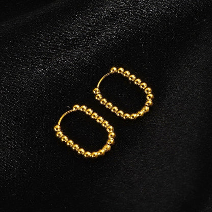 1 Pair Minimalist Geometric Titanium Steel Earrings