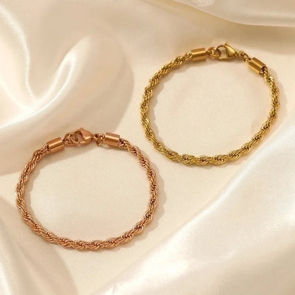 Minimalist Twist 304 Stainless Steel Stainless Steel Bracelets In Bulk