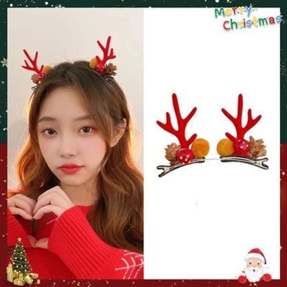 Christmas Cute Women's Christmas Tree Santa Claus Snowman Sequins Plush Hair Clip