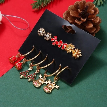 Christmas Animal Christmas Tree Alloy Plating Women's Earrings 1 Set