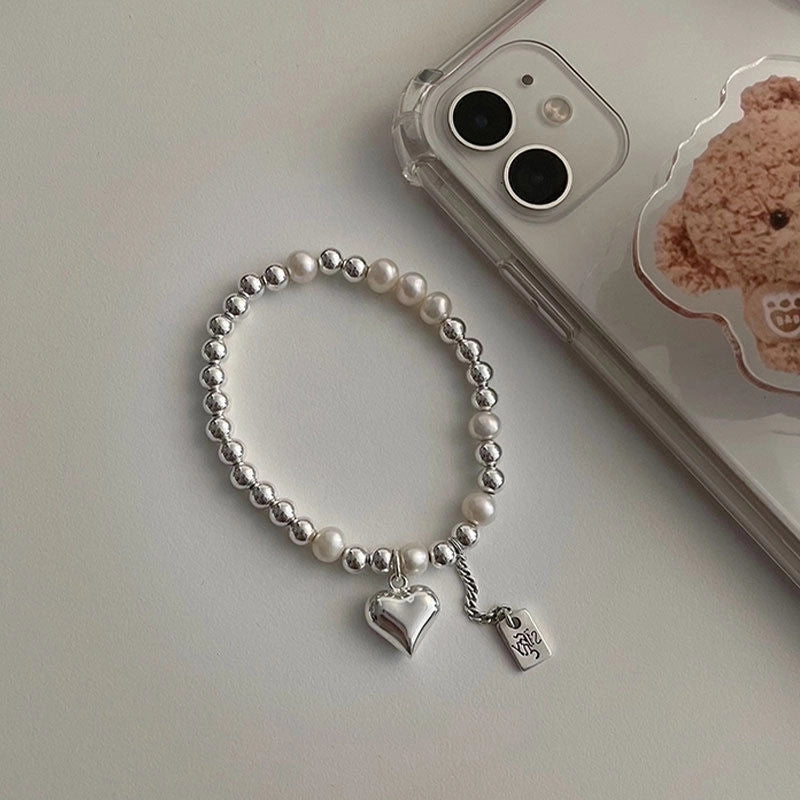 Minimalist Heart Shape Gold Plated Beaded Bracelets 1 Piece