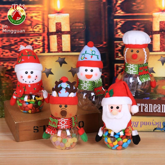 Christmas Candy Box Plastic Transparent Gift Box For The Elderly Snowman Elk Christmas Supplies Decoration Small Gifts For Children