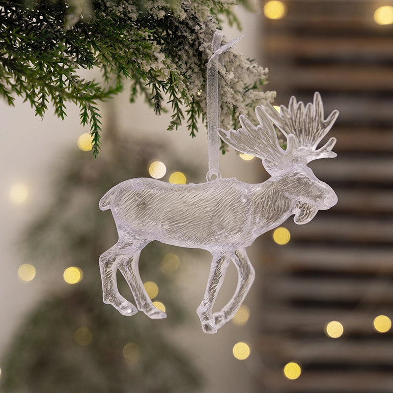 Christmas Minimalist Classic Style Elk Arylic Holiday Festival Hanging Ornaments Decorative Props
