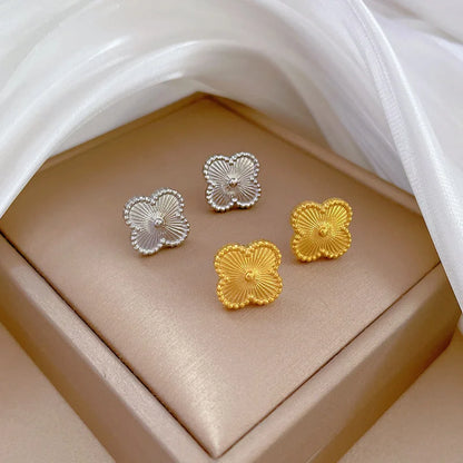 Korean Cosmos Geometric Titanium Steel Electroplating Earrings