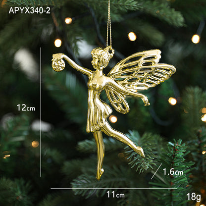 Christmas Gold Christmas Tree Ornaments Snowflake Crystal Shoes Reindeer Pendants Electroplated Accessories Pendants