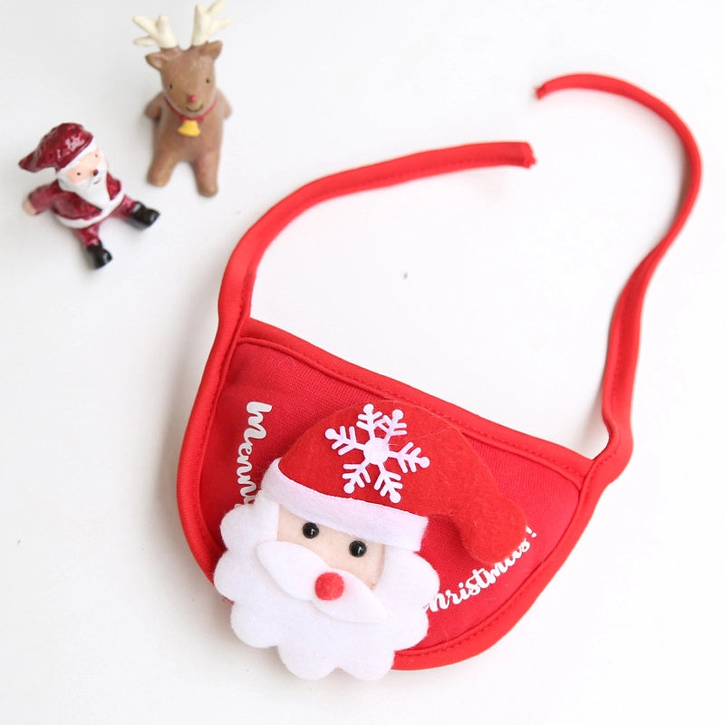 Cartoon Style Polyester Christmas Christmas Tree Santa Claus Elk Pet Saliva Towel Pet Tire