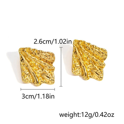 1 Pair Classic Style Geometric Oval Heart Shape Plating 304 Stainless Steel Ear Studs