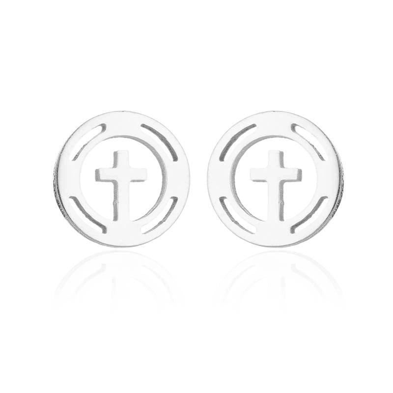 1 Pair Fashion Star Moon Tree Plating Hollow Out 304 Stainless Steel 18K Gold Plated Ear Studs