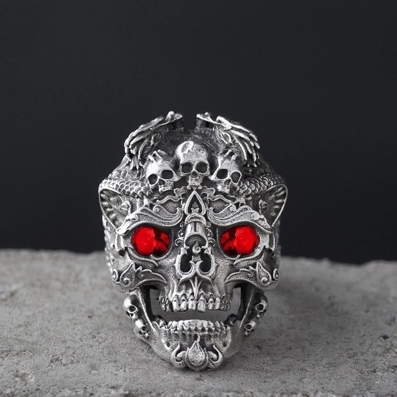 Retro Skull Alloy Plating Halloween Unisex Open Rings