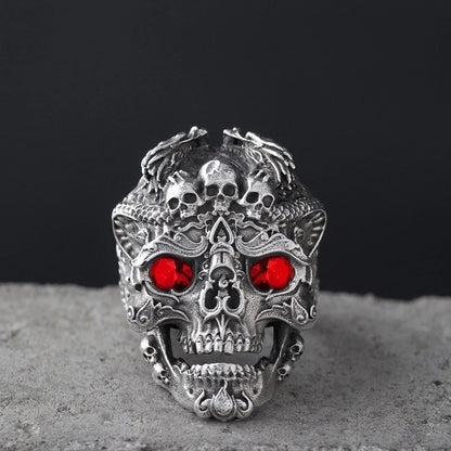 Retro Skull Alloy Plating Halloween Unisex Open Rings