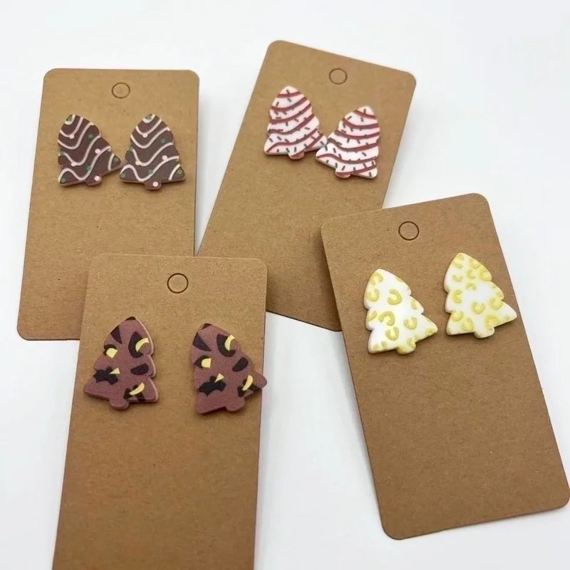Cartoon Style Christmas Tree Arylic Printing Christmas Women's Earrings 1 Pair