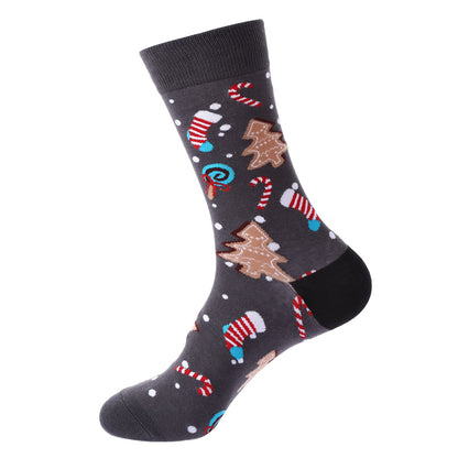 10 Pairs Haichin Christmas Mid-calf Socks For Men Trendy Brand Christmas Socks For Women Santa Claus Trendy Socks