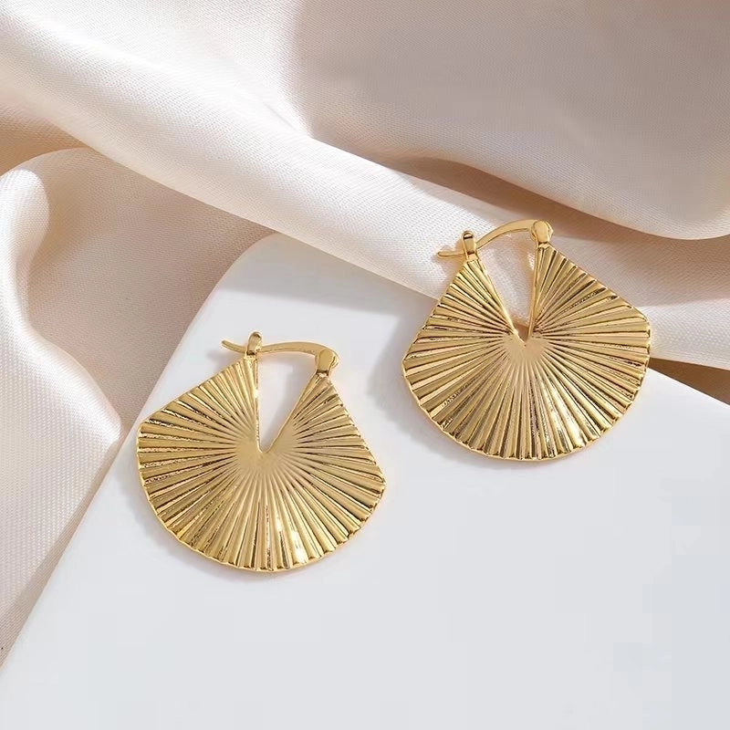 1 Pair Minimalist Solid Color Plating Copper 24k Gold Plated Drop Earrings
