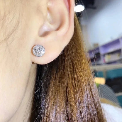 New Korean Heart-shaped Copper Zircon Women\'s Earrings