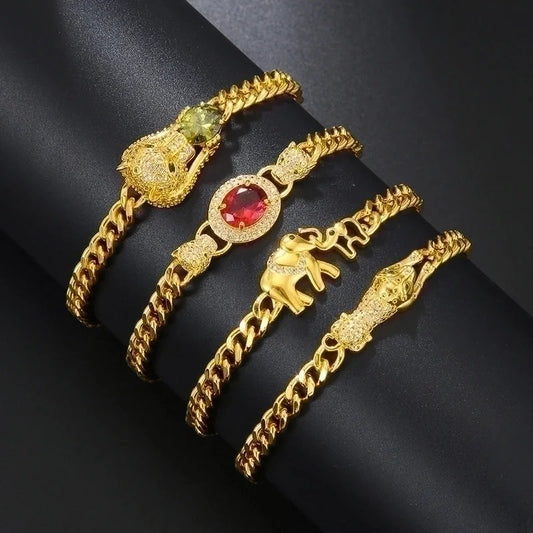 Vintage Style Elephant Copper Plating 18k Gold Plated Bracelets