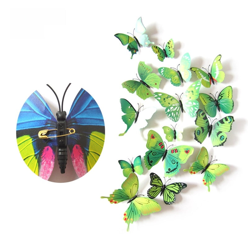 3d Realistic Butterfly Wall Stickers Fridge Magnets Home Mall Background Decorations Pvc Wall Decals Artistic Crafts