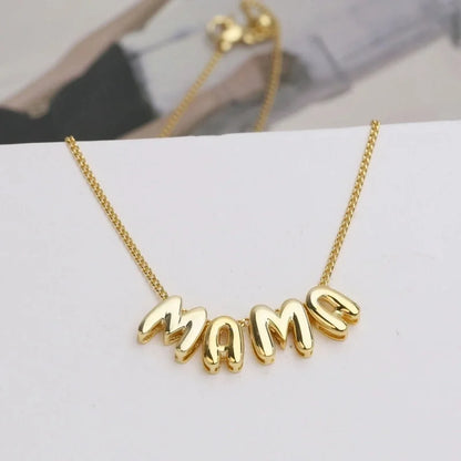 Brass Minimalist Plating Letter Pendant Necklace