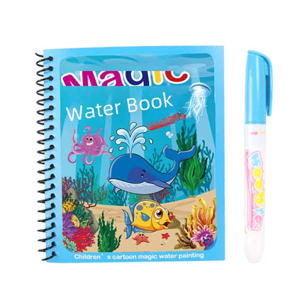 Children's Magic Water Painting Book Repeated Graffiti Educational Painting Book Scene Early Education Cognitive Matching Quiet Book