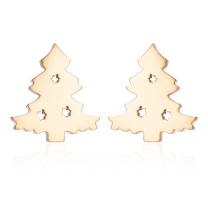 1 Pair Fashion Christmas Tree Plating 304 Stainless Steel 18K Gold Plated Ear Studs