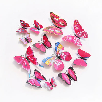3d Realistic Butterfly Wall Stickers Fridge Magnets Home Mall Background Decorations Pvc Wall Decals Artistic Crafts