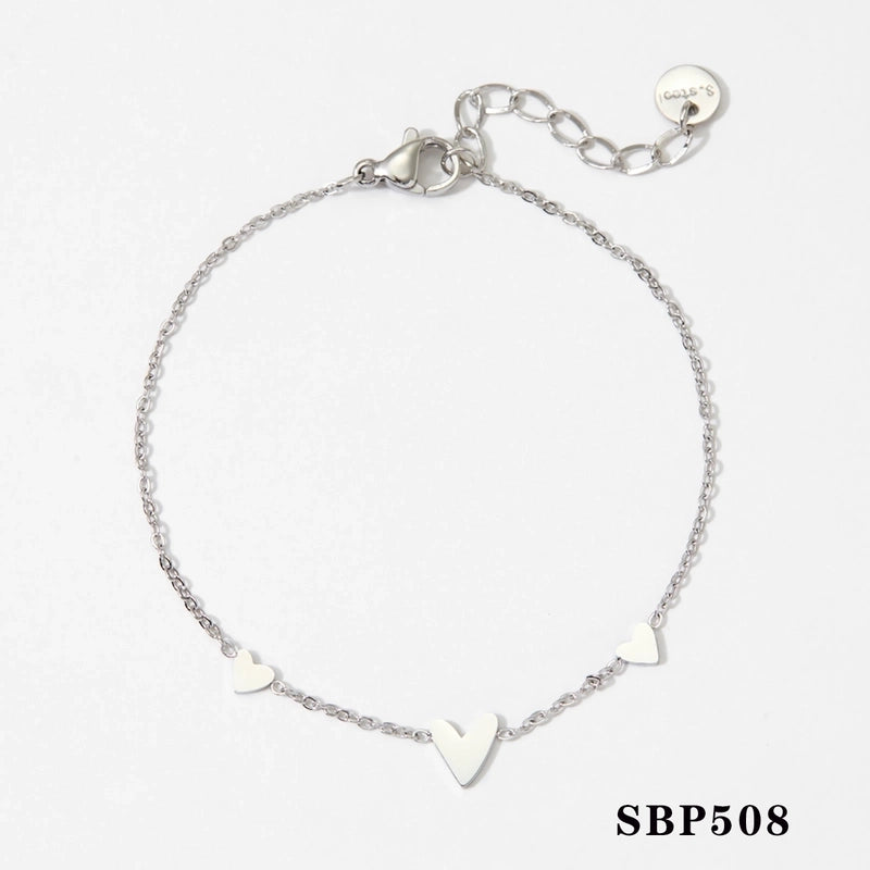 Modern Style Minimalist Heart Shape 304 Stainless Steel 316 Stainless Steel No Inlaid 16K Gold Plated White Gold Plated Gold Plated Bracelets Anklet Necklace