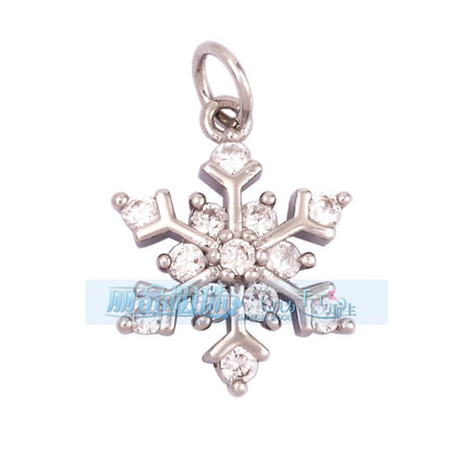 1 Piece Copper Geometric Heart Shape Snowflake Pendant Jewelry Accessories