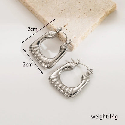 1 Pair Ig Style Minimalist Geometric Solid Color Plating Stainless Steel 18k Gold Plated Earrings