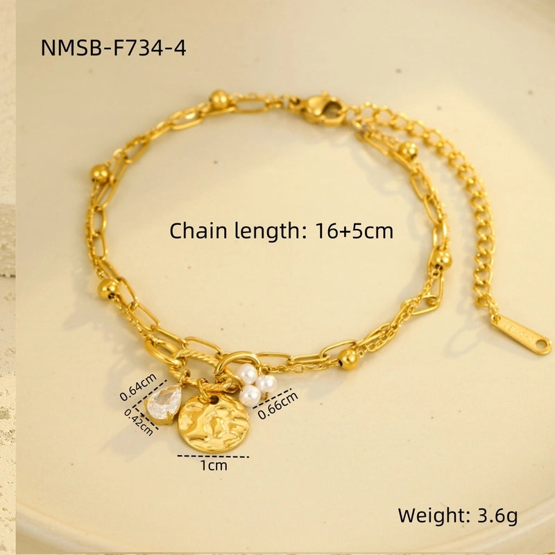 Casual Elegant Geometric 304 Stainless Steel Paperclip Chain Cable Chain Bracelets In Bulk