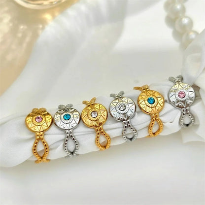 3 Pieces Elegant Vintage Style Eight Awn Star 304 Stainless Steel Plating Open Rings