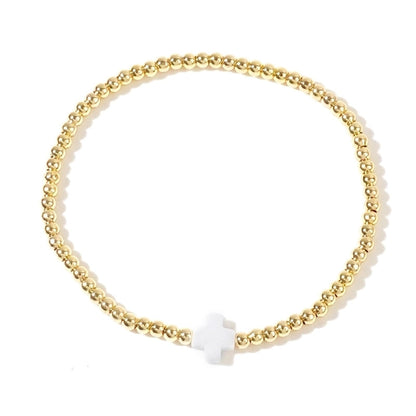 Arylic Copper Beaded Cross Bracelets