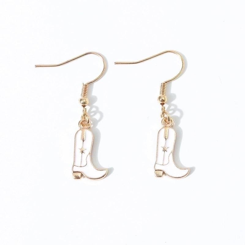 6 Pieces Fashion Style Earrings Western Cowboy Girl Oil Drop Boots Earrings High Heels Earring
