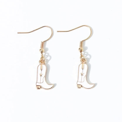 6 Pieces Fashion Style Earrings Western Cowboy Girl Oil Drop Boots Earrings High Heels Earring