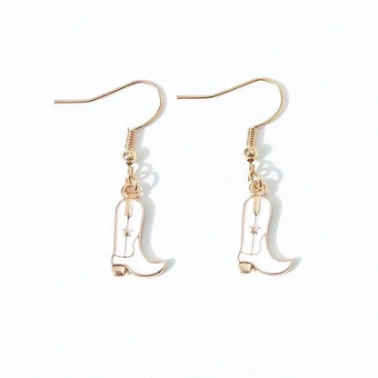 6 Pieces Fashion Style Earrings Western Cowboy Girl Oil Drop Boots Earrings High Heels Earring